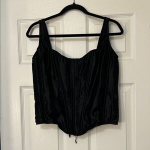 Victoria's Secret Black Silk Corset Top